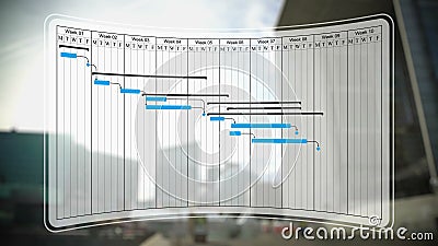 Project schedule work processes, Gantt chart diagram, business activities graph Stock Photo