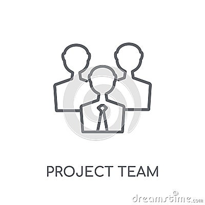 project team linear icon. Modern outline project team logo conce Vector Illustration