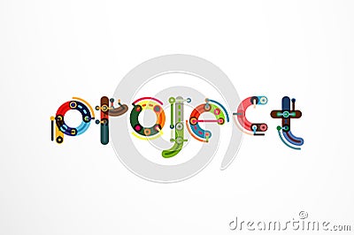 Project word letter banner Vector Illustration