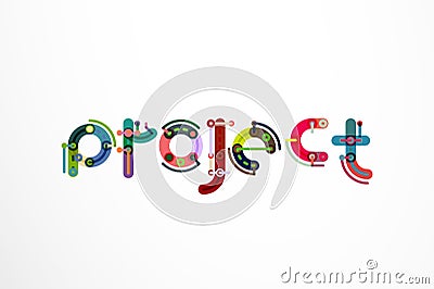Project word letter banner Vector Illustration