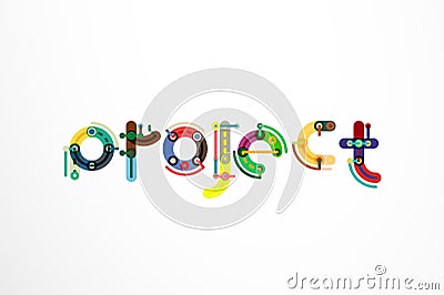 Project word letter banner Vector Illustration