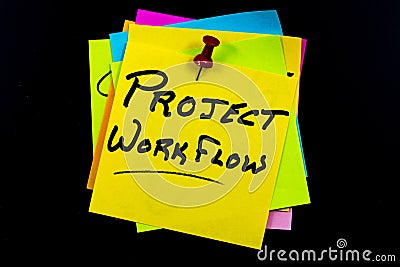 Project workflow management process vector illustration chart sticky note Cartoon Illustration