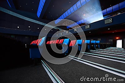 Projector is demonstrated by film Stock Photo