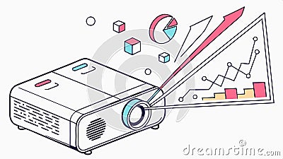 Projector device illustration, presentation equipment and multimedia projector vector design Generative AI Vector Illustration
