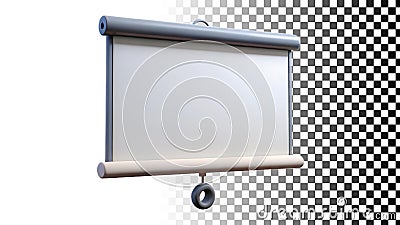Projector screen for presentations and video display in classrooms png transparent image Generative AI Stock Photo