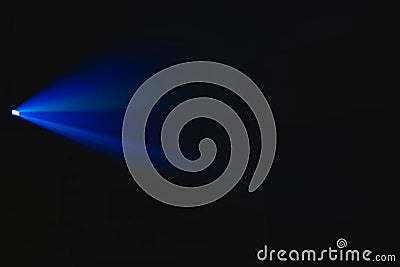 Projector spotlight blue color , smoke texture background . light beam screening and glowing for movie cinema and film multimedia Stock Photo