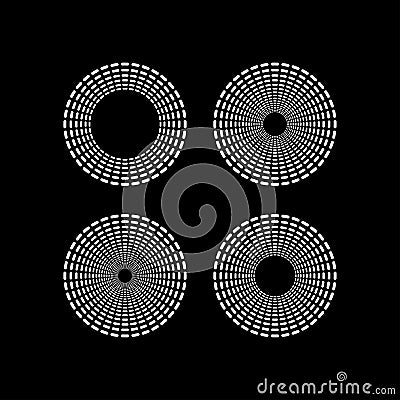 Invert concentric black and white circle oval sphere vector. Vector Illustration