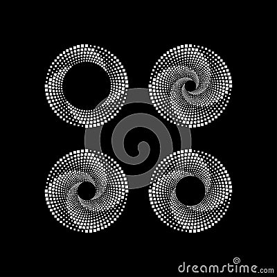 Invert concentric black and white circle oval square sphere vector. Vector Illustration