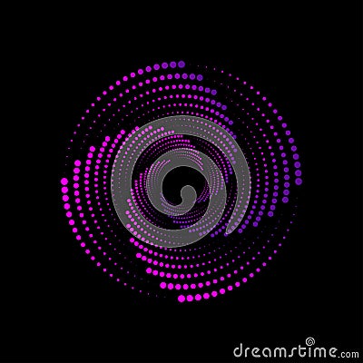 Concentric pink linear gradient circle oval sphere vector. Vector Illustration
