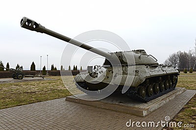 Heavy tank IS-3 `Pike` in the State Military Historical Museum-Reserve `Prokhorov field`. Belgorod region Editorial Stock Photo
