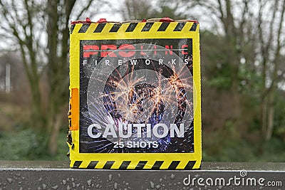 Proline Fireworks Caution 25 Shots At The Street Of Amsterdam 2019 Editorial Stock Photo