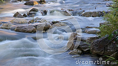 Prolonged exposure to the river stream Stock Photo