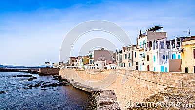 Promenade of Alghero, Sardinia Stock Photo