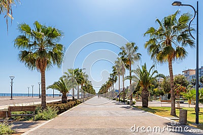 Promenade alley in Limassol, Cyprus Stock Photo