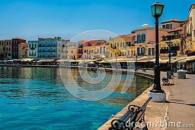 Promenade in Chania, Crete, Greece Stock Photo