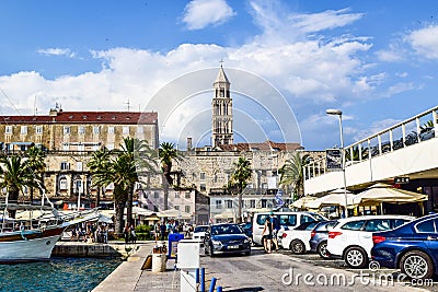Promenade of the city of Split, Croatia Editorial Stock Photo