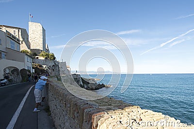 Promenade de l'Amiral de Grasse, Antibes, France Editorial Stock Photo