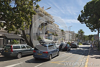 Promenade de la Croisette, Cannes, France Editorial Stock Photo