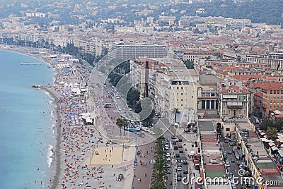 Promenade des Anglais, Nice, city, urban area, aerial photography, metropolitan area Editorial Stock Photo