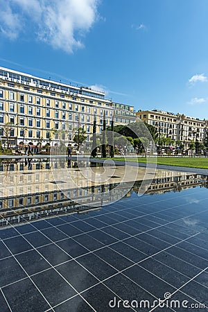 Promenade du Paillon Nice water reflections Editorial Stock Photo