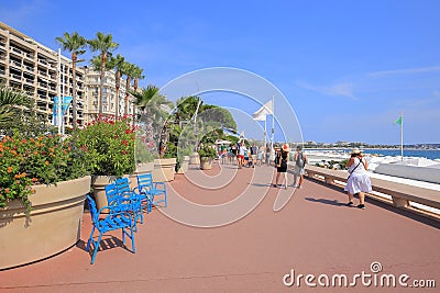 Promenade La Croisette in Cannes Editorial Stock Photo