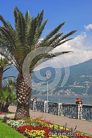 Promenade from Menaggio,Lake Como Stock Photo