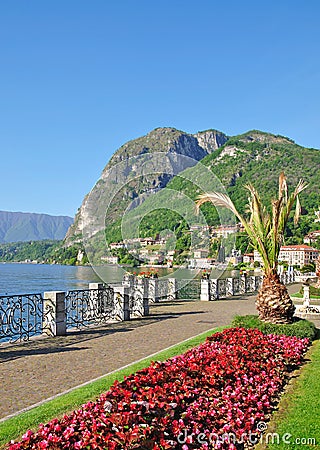 Promenade in Menaggio,Lake Como,Comer See Stock Photo
