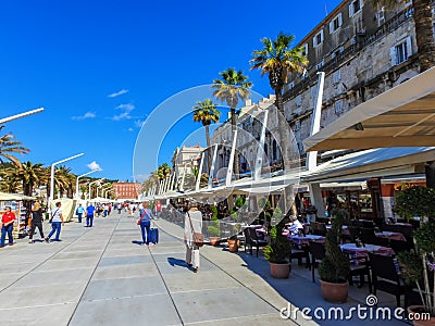 Promenade at Split, Croatia Editorial Stock Photo