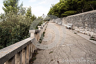 Split, Croatia,Park Marjan promenade Stock Photo