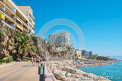 Promenade in Torremolinos. Andalusia, Spain Editorial Stock Photo