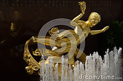 Prometheus - Rockefeller Plaza, New York City Editorial Stock Photo