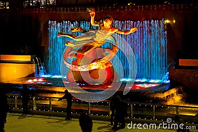 Prometheus Statue at Rockefeller Center, NYC Editorial Stock Photo