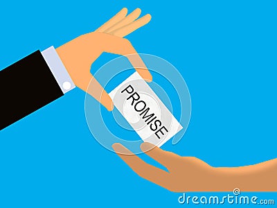 Promise or Promissory Note Cartoon Illustration