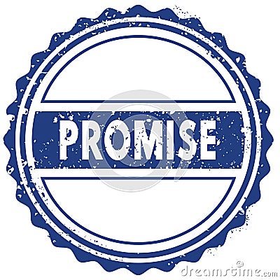 PROMISE stamp. sticker. seal. blue round grunge vintage ribbon sign Cartoon Illustration