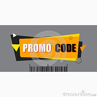 Promo code, coupon code. Flat vector set design illustration on white background Vector Illustration