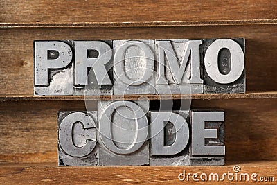 Promo code tray Stock Photo