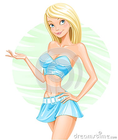 Promo girl Vector Illustration