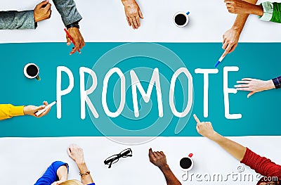 Promote Commerce Announcement Marketing Product Concept Stock Photo