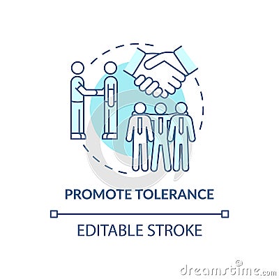 Promote tolerance concept icon Vector Illustration