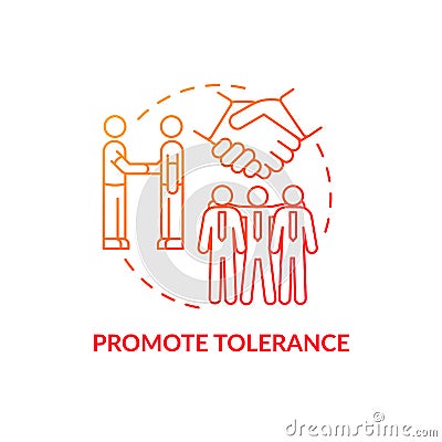 Promote tolerance concept icon Vector Illustration