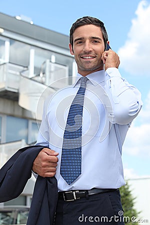 Promoter taking a call Stock Photo