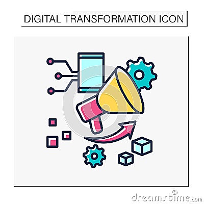 Promoting color icon Vector Illustration