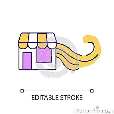 Promoting online store RGB color icon Vector Illustration