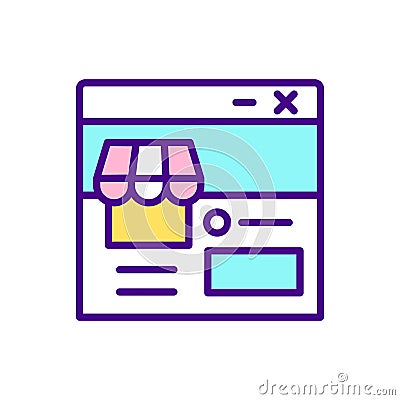 Promoting store online RGB color icon Vector Illustration