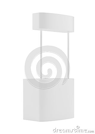 Promotion counter, Retail Trade Stand Isolated on the white background. MockUp Template For Your Design. 3d rendering Stock Photo