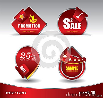 Promotion sale red Vector Illustration