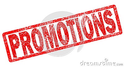 Promotion stamp on white background. Stock Photo