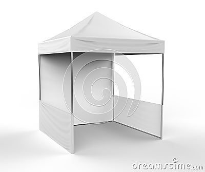 Promotional Advertising Outdoor Event Trade Show Canopy Tent Mobile Marquee. Mock Up, Template. 3d render Illustration Isolated On Stock Photo