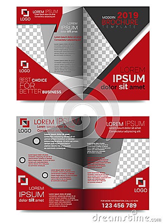 PROMOTIONAL BROCHURE TEMPLATE 4 PAGE Vector Illustration