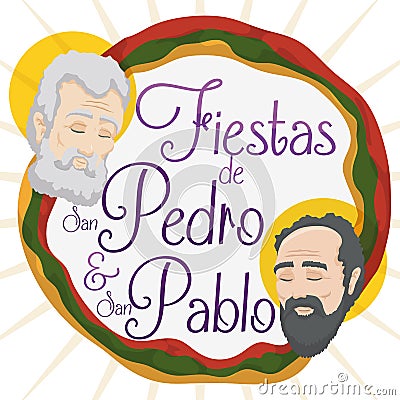 Promotional Design for Saints Peter and Paul Celebration in Spanish, Vector Illustration Vector Illustration